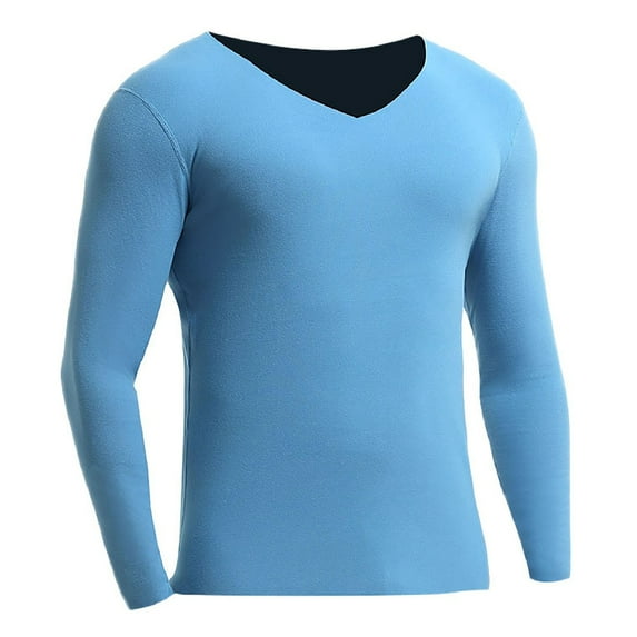 Toimothcn Oversized Fashion Solid Color Long Johns Basic Shirts Fashion High Waist Stretchy Thickened Soft Cotton Shirt Tops Leisure Men'S Homewear