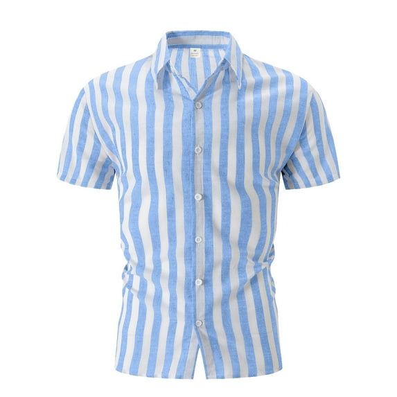 Toimothcn Polo Shirts For Men Lapel Short Sleeve Casual Striped Polo Shirts Buttons Up Breathable Loose Fit Sports Shirts Suitable For Outdoor Sports