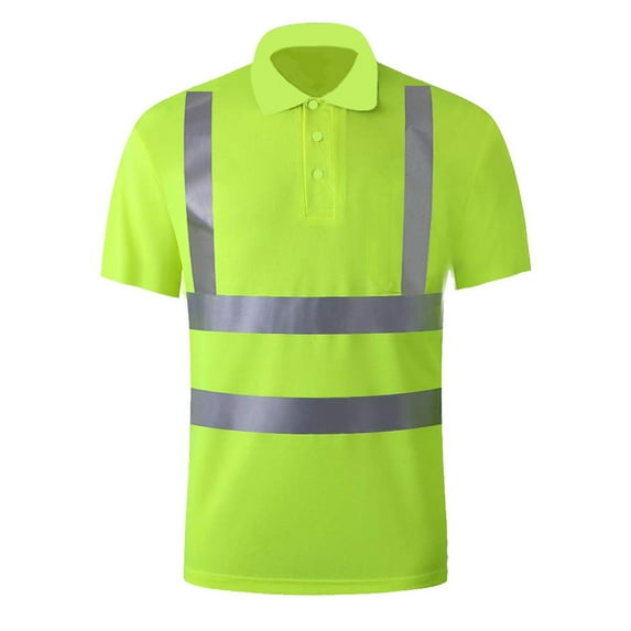 Toimothcn Safety Shirts For Men High Visibility Tee Shirts For Men Pullover Reflective Short Sleeve Tee Shirts Tops Green Xxxl