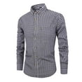 thumbnail image 1 of Toimothcn Shirt For Men Fashion Casual Plaid Long Sleeved Buttons Up Handsome Lapel Jackets Comfortable Loose Tee Tops Suitable For Dailywear, 1 of 3