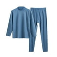 thumbnail image 1 of Toimothcn Solid Color Basic Thermal Underwear Sets Thickened Fleeced Long Sleeve Round Neck Slim Fit Shirts Pants Outfits Comfy Mens Clothing, 1 of 4