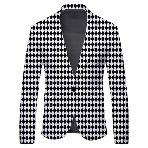 Toimothcn Suit Jacket For Men Casual Plaid Formal Blazer Warm Slim Fit One Buttons Lapel Long Sleeve Lightweight Handsome Business Suit Jacket Leisure Mens Clothes