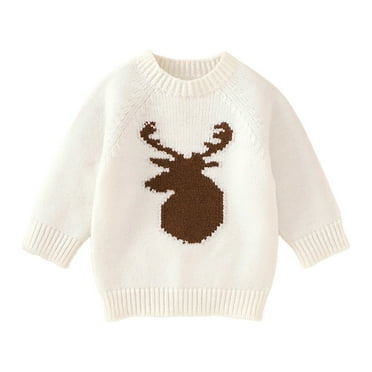 Toimothcn Sweater For Toddler Boys Cute Sweet Christmas Deer Embroidery Knit Sweaters Long Sleeve Crew Neck Warm Soft Loose Fit Pullover Knitted Sweater Lovely Boy'S Clothing