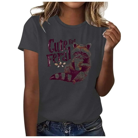 Toimothcn T Shirts For Women Cute Animal Printed Regular Fit Tee Shirts Crew Neck Short Sleeve Casual T Shirt Leisure Women'S Clothes