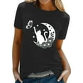 thumbnail image 1 of Toimothcn T Shirts For Women Cute Cartoon Cat Printed T-Shirts For Women Crew Neck Short Sleeve Breathable Loose Fit Tee Shirt Tops Comfy Womens Clothes, 1 of 5
