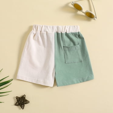 Toimothcn Toddle Baby Boys Girls Shorts Fashion Patchwork Color Wide Leg Sports Shorts With Elastic Waist Drawstring Warm Loose Fit Leisure Kids Dailywear