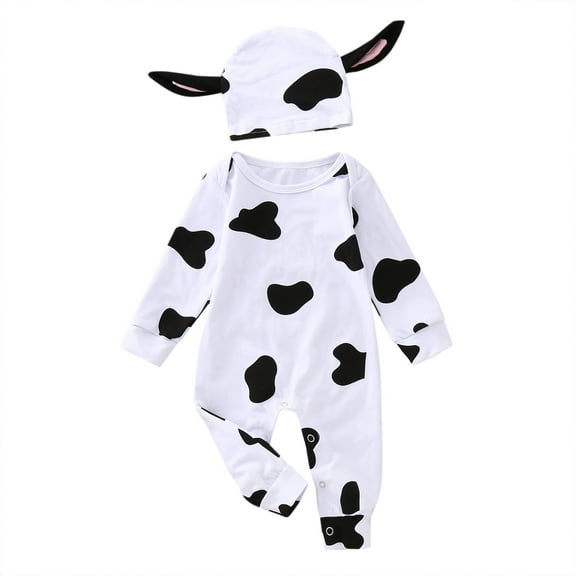 Toimothcn Toddler Baby Boys Romper Jumpsuit Long Sleeve Cute Cartoon Cow Shaped Hooded Romper Soft Loose Fit Jumpsuit Comfy Newbron Clothing