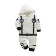 thumbnail image 1 of Toimothcn Toddler Baby Boys Romper Jumpsuit Short Sleeve Casual Astronaut Shaped Hooded Romper Soft Loose Fit Jumpsuit Leisure Kids Clothes, 1 of 6