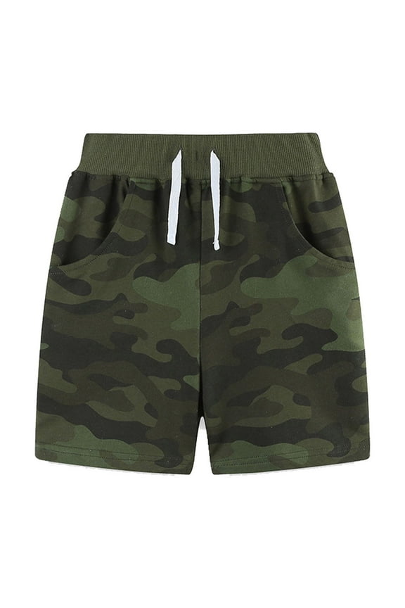 Toddler Baby Boys Shorts Casual Camo Printed Stretchy Waist Drawstring Sports Shorts Soft Loose Fit Summer Shorts Comfy Kids Dailywear