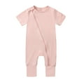 thumbnail image 1 of Toimothcn Toddler Baby Cotton Rompers Footless Pajamas Zipper Short Sleeve Sleeper Jumpsuit Child Clothing, 1 of 4