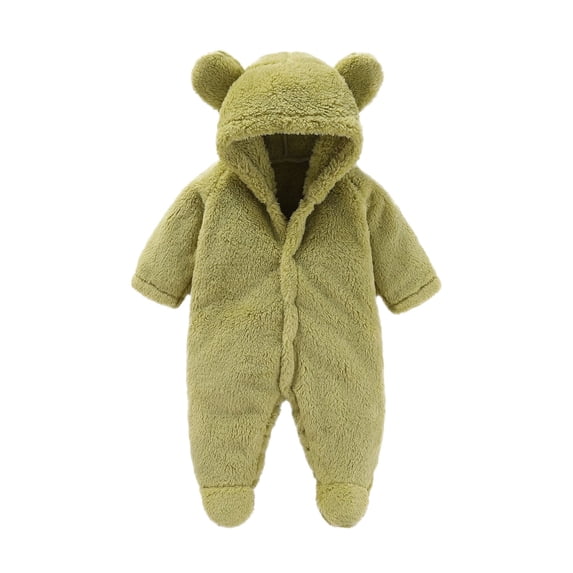 Toimothcn Toddler Baby Footie Snowsuit Spring Onesie Cartoon Bear Warm Hooded Outfits For Girls Boys Lovely Clothing