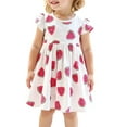 thumbnail image 1 of Toimothcn Toddler Baby Girls Dress Short Sleeve Cute Sweet Watermelon Printed Dress Soft Breathable Loose Summer Princess Dresses Lovely Girl'S Dailywear, 1 of 6