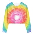 thumbnail image 1 of Toimothcn Toddler Baby Girls Tees Long Sleeve Casual Tie Dye Printed Cropped T Shirts Soft Loose Comfortable Tees 3-4 Years, 1 of 3