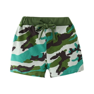 Toimothcn Toddler Boys Shorts Casual Camo Printed Sports Shorts Stretchy Waist Soft Loose Fit Summer Shorts 4-5 Years