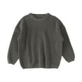 thumbnail image 1 of Toimothcn Toddler Girls Sweater Long Sleeve Crew Neck Simple Solid Color Knit Sweaters Warm Soft Loose Fit Pullover Knitted Sweater Lovely Knitted Clothing, 1 of 3