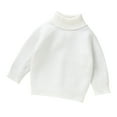 thumbnail image 1 of Toimothcn Toddler Girls Sweater Long Sleeve Turtleneck Simple Solid Color Knit Sweaters Warm Soft Loose Fit Pullover Knitted Sweater Lovely Knitted Clothing, 1 of 9