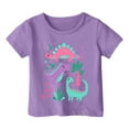 thumbnail image 1 of Toimothcn Toddler Girls Tee Shirts Casual Cartoon Dinosaur Printed Round Neck Short Sleeve Soft Loose Fit Tshirts Suitable For Dailywear 6-7 Years, 1 of 3