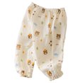 thumbnail image 1 of Toimothcn Toddler Girls Trousers Cute Cartoon Printed Cotton Pants Wide Leg Stretchy Waist Soft Fashion Trousers 12-24 Months, 1 of 3