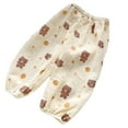 thumbnail image 1 of Toimothcn Toddler Girls Trousers Cute Cartoon Printed Cotton Pants Wide Leg Stretchy Waist Soft Fashion Trousers 4-5 Years, 1 of 3