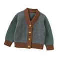 thumbnail image 1 of Toimothcn Toddler Infant Boys Sweater Casual Patchwork Color Button Up Knit Sweaters Long Sleeve V Neck Warm Soft Loose Fit Pullover Knitted Sweater Lovely Boy'S Clothing, 1 of 5