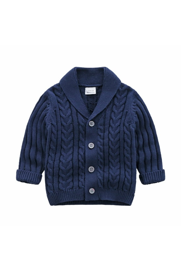 Toddler Infant Boys Sweater Simple Solid Color Button Up Knit Sweaters Long Sleeve Lapel Warm Soft Loose Fit Pullover Knitted Sweater Lovely Child'S Clothes
