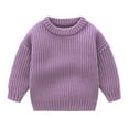 thumbnail image 1 of Toimothcn Toddler Infant Boys Sweater Simple Solid Color Ribbed Knit Sweaters Long Sleeve Crew Neck Warm Soft Loose Fit Pullover Knitted Sweater Children'S Winter Clothes, 1 of 4