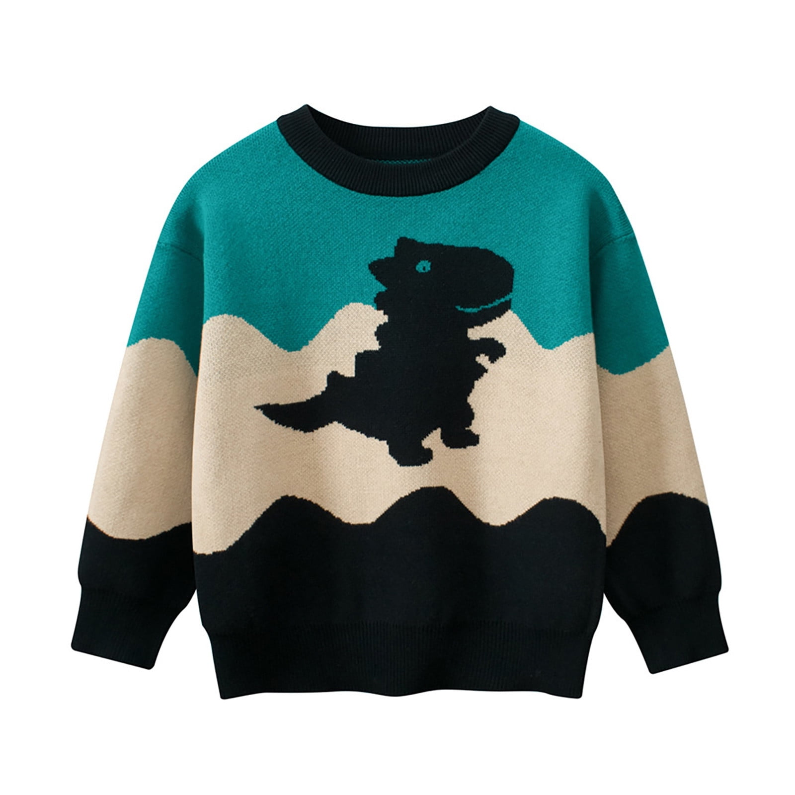 Toddler Boys Sweater Geometric Long Sleeve Casual Adorable Blue Winter Clothes 7-13 Years
