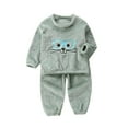 thumbnail image 1 of Toimothcn Toddler Kids Clothes Sets Long Sleeve Cute Cartoon Cat Printed Flannel Shirt Tops Stretchy Pants 2Pcs Pajamas Sets Warm Loose Fit Sleepwear Outfits Lovely Kids Sleeping Wear, 1 of 3