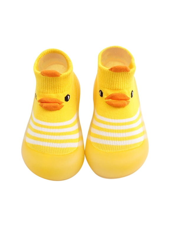 Toddler Walking Sock Shoes Spring Summer Cute Duck Rubber Sole Floor Non Slip Socks Shoes Breathable Lightweight Barefoot Shoes Suitable For Dailywear