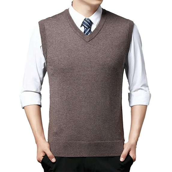 Toimothcn Unisex Padded Vest Men'S Winter Vest Simple Solid Color Thickened Gentlemanly Warm Stretchy Slim Fit Knitted Vest Comfy Outwear
