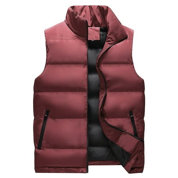 Toimothcn Unisex Padded Vest Winter New Lightweight Down Vest Solid Color Warm Thickened Windproof Sports Sleeveless Winter Jackets Comfy Outwear