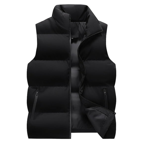Toimothcn Unisex Padded Vest Winter New Lightweight Down Vest Solid Color Warm Thickened Windproof Sports Sleeveless Winter Jackets Comfy Outwear