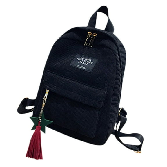 Toimothcn Woman Mini Simple Corduroy Backpacks Campus Style Simple Solid Color Leisure Schoolbags