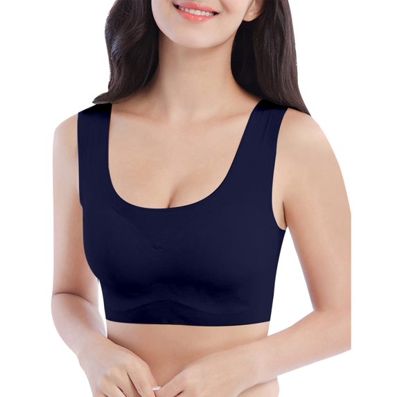 Toimothcn Women's Brassiere Casual Solid Color Wireless Sports Bra Seamless Push Up Adjustable Yoga Sports Oversized Sexy Brassiere Comfy Womens Bras