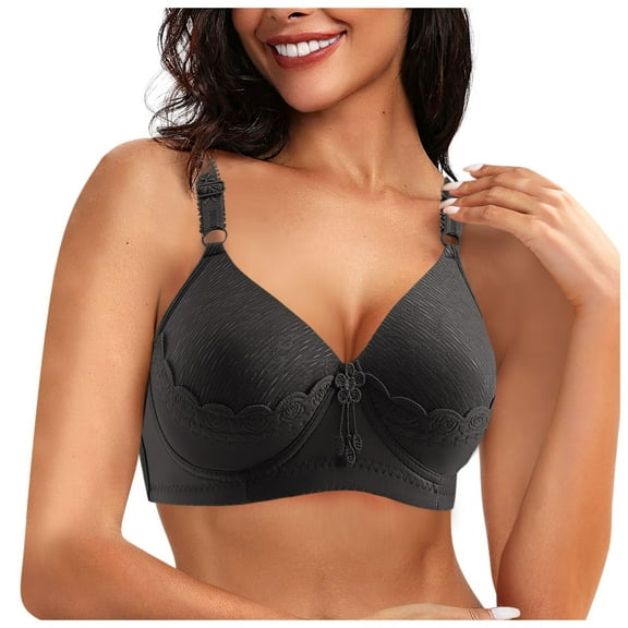 Toimothcn Women's Brassiere Sexy Solid Color Oversized Comfortable Bra Full Coverage Stretchy Brassiere Suitable For Dailywear