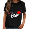 thumbnail image 1 of Toimothcn Womens Tee Shirts Romantic Rose Love Heart Printed T-Shirts Valentine'S Day Style Crew Neck Short Sleeve Breathable Loose Fit Soft Cotton Tee Shirt Tops Comfy Womens Clothing, 1 of 4