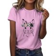 thumbnail image 1 of Toimothcn Womens Tees Happy Easter Cute Cartoon Bunny Printed Short Sleeve T Shirts Soft Loose Comfortable Shirt Tops Suitable For Dailywear, 1 of 6