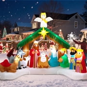 Toiyjofe 12FT Christmas Inflatable Nativity Scene with LED Lights, Large Christmas Yard Decoration for Outdoor Indoor & Commercial Use