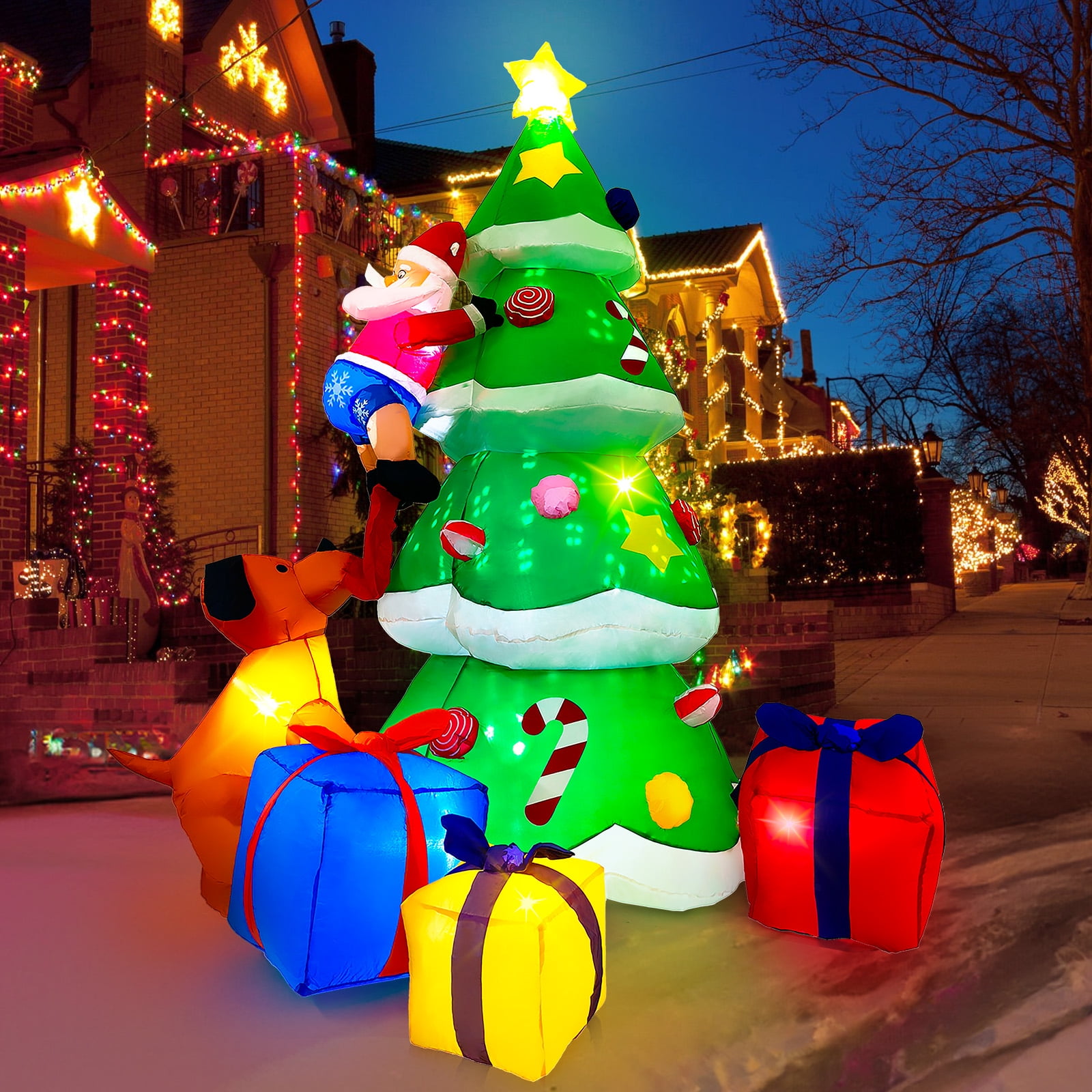 14 ft giant christmas inflatable santa claus outdoor decorationsblow up yard decoration with
