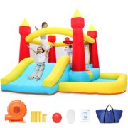 Toiyjofe Toddler Bounce House with Blower & Slide, Inflatable Bouncer with Ball Pit for Kids 3-6, Indoor Outdoor Use