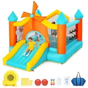 Toiyjofe Bounce House for Big Kids 5-12 with Slide, Basketball Hoops, Target & Hopscotch, Inflatable Bouncer with Blower for Outdoor Birthday Party