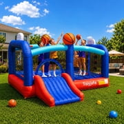 Toiyjofe Large Bounce House for Big Kids Ages 8-12, Basketball Inflatable Bouncer with Slide & GFCI Blower for Outdoor Backyard Party
