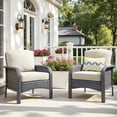 thumbnail image 1 of Toject 2 Pieces Patio Furniture Set, All-Weather Wicker High Back Outdoor Chairs, Rattan Patio Conversation Set with Cushions for Backyard, Porch, Garden (Beige), 1 of 8