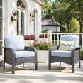 thumbnail image 1 of Toject 2 Pieces Patio Furniture Set, All-Weather Wicker High Back Outdoor Chairs, Rattan Patio Conversation Set with Cushions for Backyard, Porch, Garden (Gray), 1 of 8