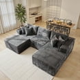 thumbnail image 1 of Toject 108" Modular Sectional Sofa, Modern Cloud Couch with Ottoman, No Assembly Required, U-shaped Sofa for Living Room, Gray, 1 of 10
