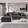 thumbnail image 1 of Toject 108" Modular Sectional Sofa, Modern L Shaped Sofa with Chaise Lounge, No Assembly Required Sofa, Comfy Fluffy Couch for Living Room (Gray, Plush Corduroy Fabric), 1 of 10