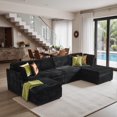thumbnail image 1 of Toject 130" Modular Sectional Couch, Convertible U Shaped Couch with 2 Ottomans, Cloud Sofa with 6 Seater Deep Seat Sofa for Living Room (Black), 1 of 8