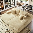 thumbnail image 1 of Toject 81" Oversized Double Chaise Lounge Sofa, No Assembly Required Sectional Sofa Bed Sleeper Loveseat for Living Room (Beige,Plush Corduroy Fabric), 1 of 8
