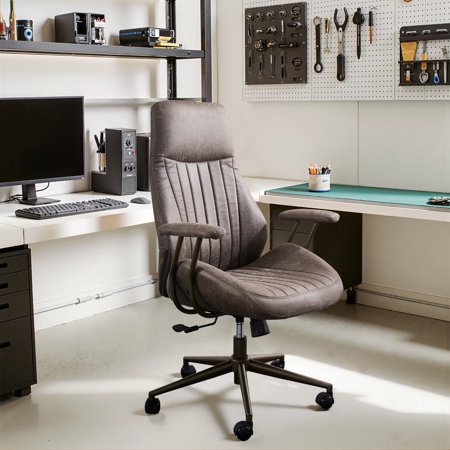 Toject Ergonomic Office Chair, High Back Office Task Chair, Executive Office Chair, Suede Leather