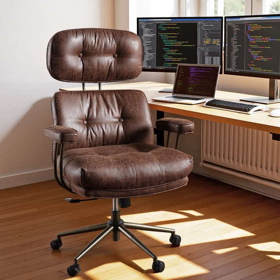Toject Executive Office Chair, Ergonomic Desk Chair with Lumbar Support, Dark Brown